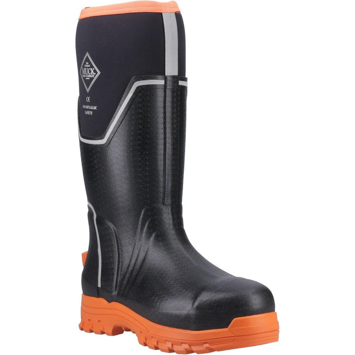 Muck Boots Grit S5 Safety Wellington Black/Orange