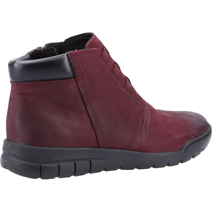 Fleet & Foster Carmen Zip Ankle Boot Bordo