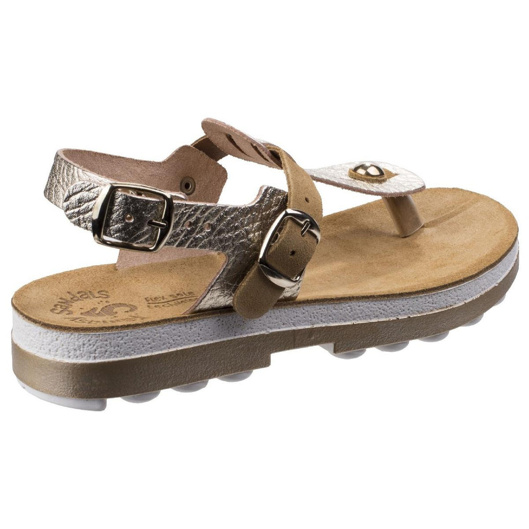 Fantasy Marlena Buckle Up Sandal Gold Volcano Cuoio
