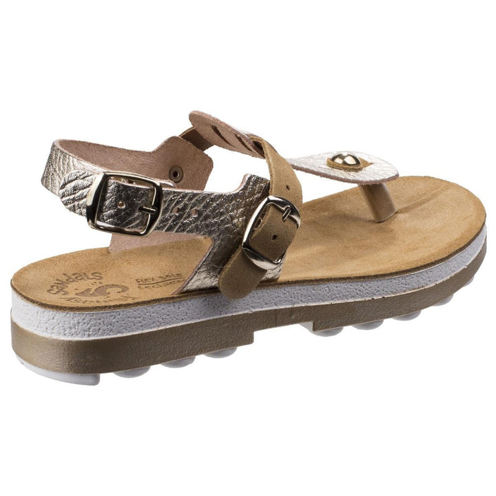 Fantasy Marlena Buckle Up Sandal Gold Volcano Cuoio