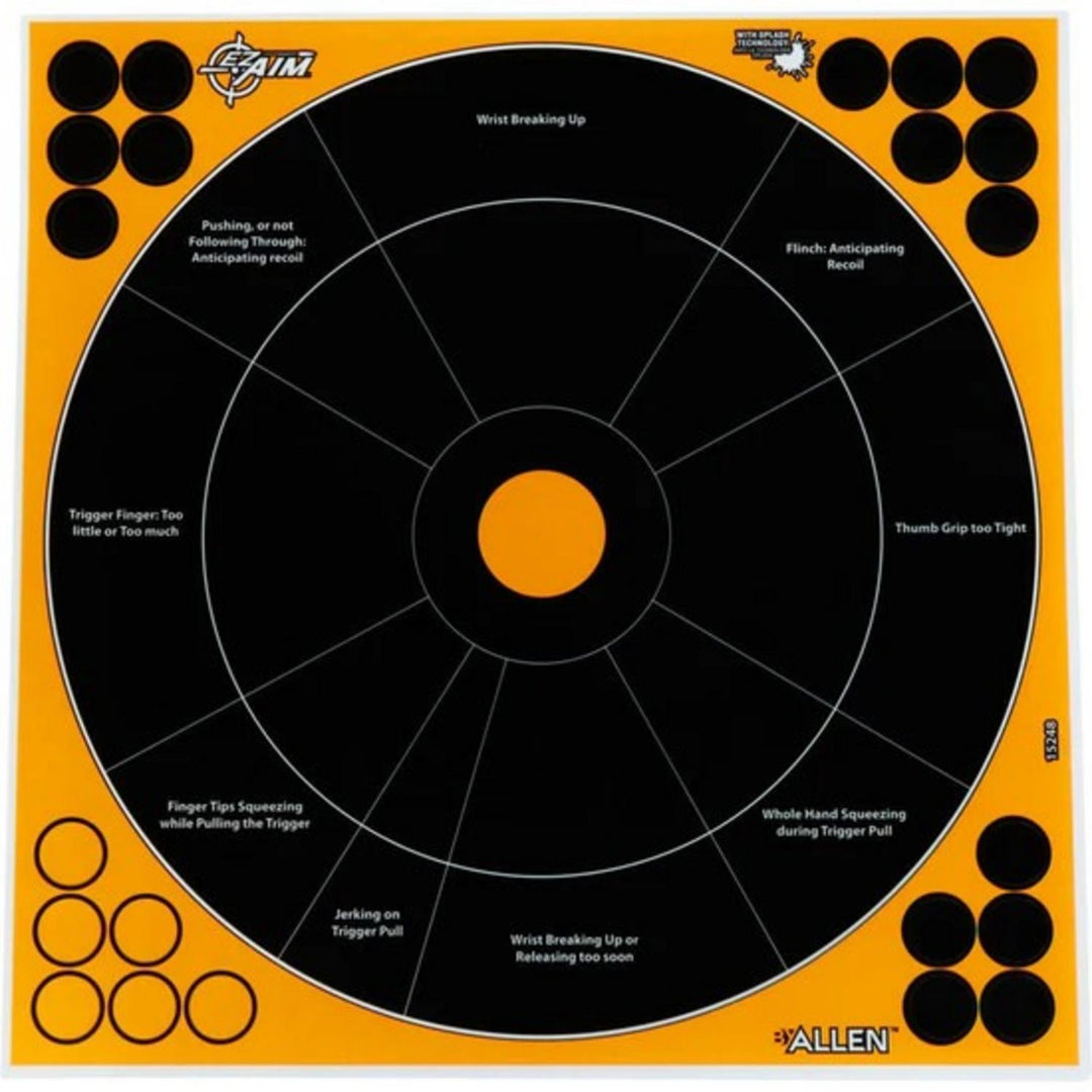 Allen EZ Aim Adhesive Splash 12x12 Handgun Trainer Target 5 Pack