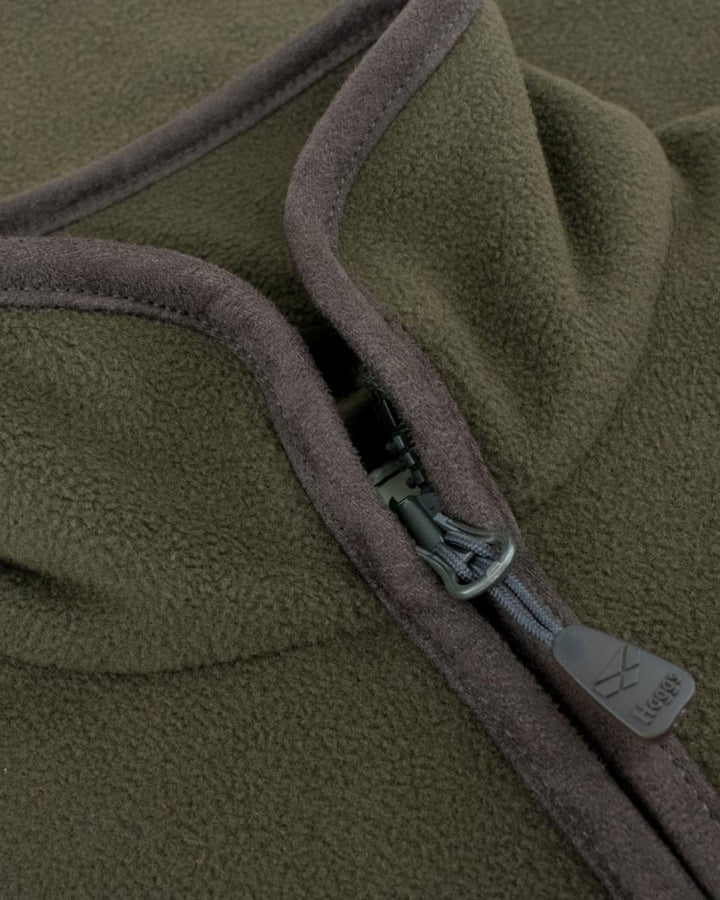 Hoggs of Fife Ghillie II W/P Padded Fleece Jacket Green - 320g anti-pill polar fleece, Quilted polyester lining
