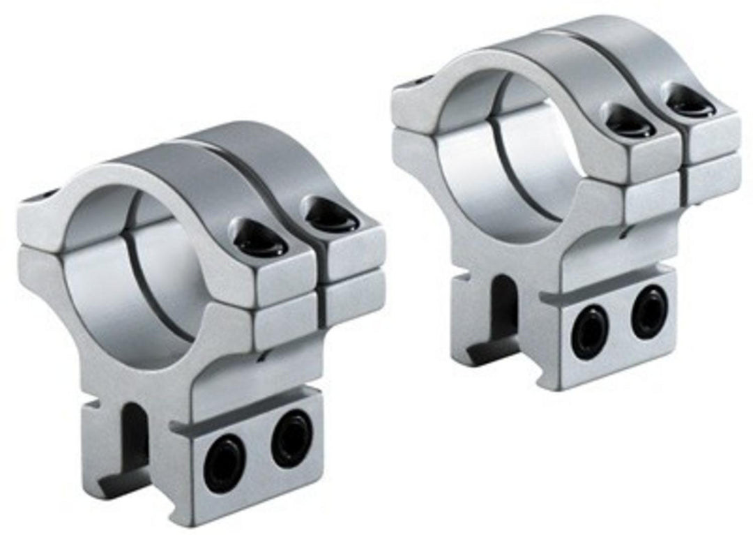 BKL 30mm 2 Piece Double Strap Medium Dovetail Scope Rings - Silver
