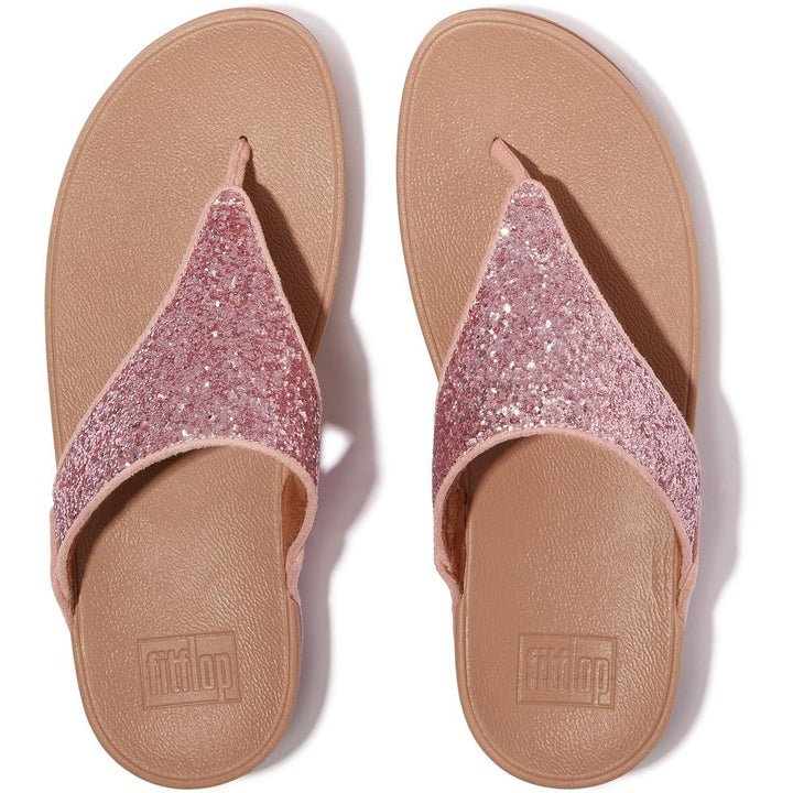 Fitflop Lulu Glitter Toe-Post Sandals Metallic Soft Blush
