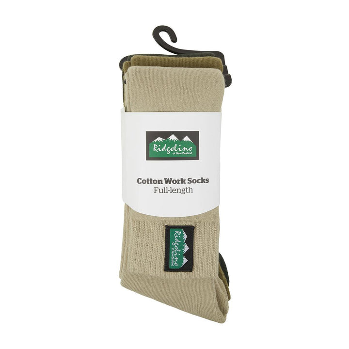 Ridgeline Ridgeline Cotton Work Socks Full Length - Olive Multi