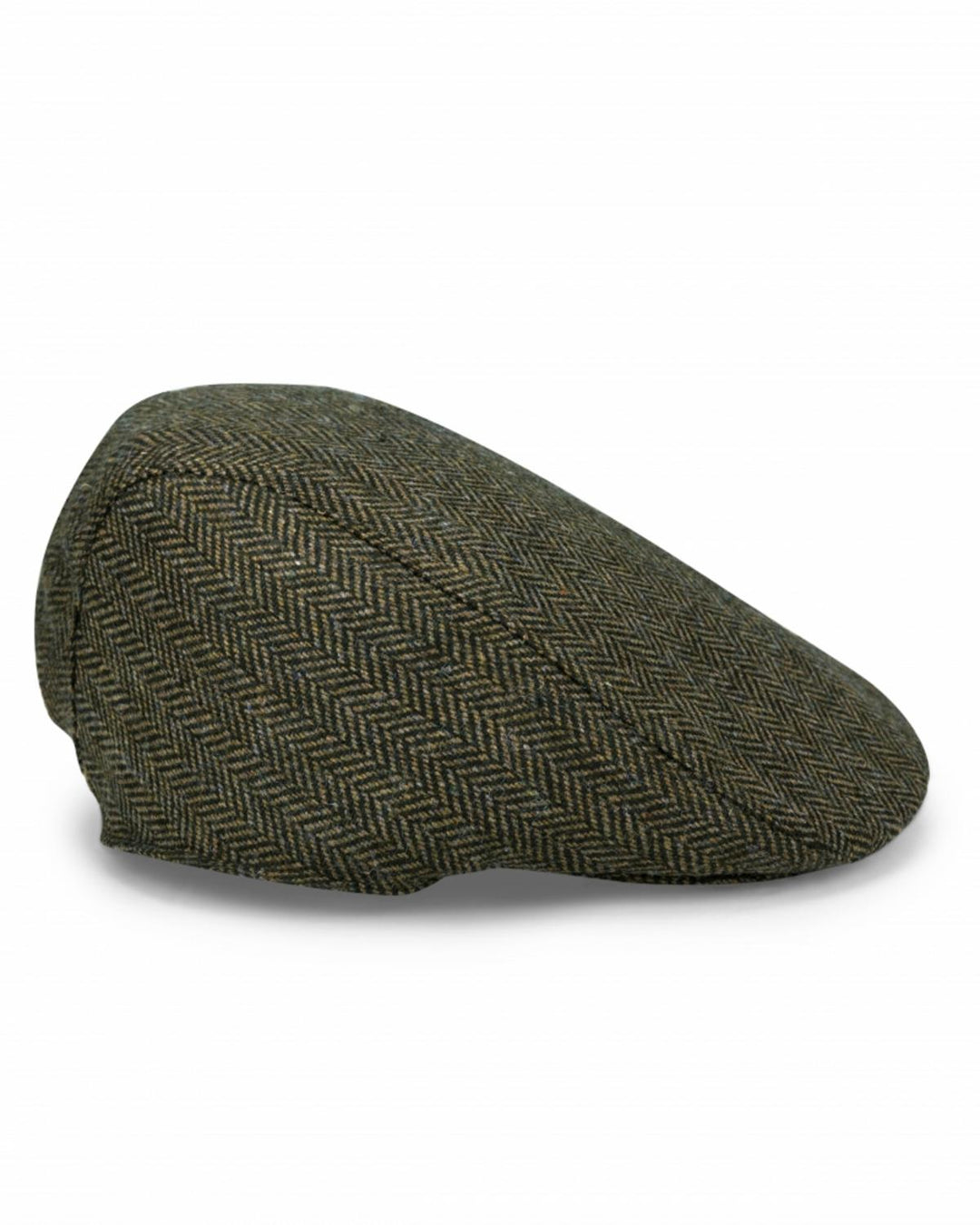 Herringbone Waterproof Tweed Cap Green Check