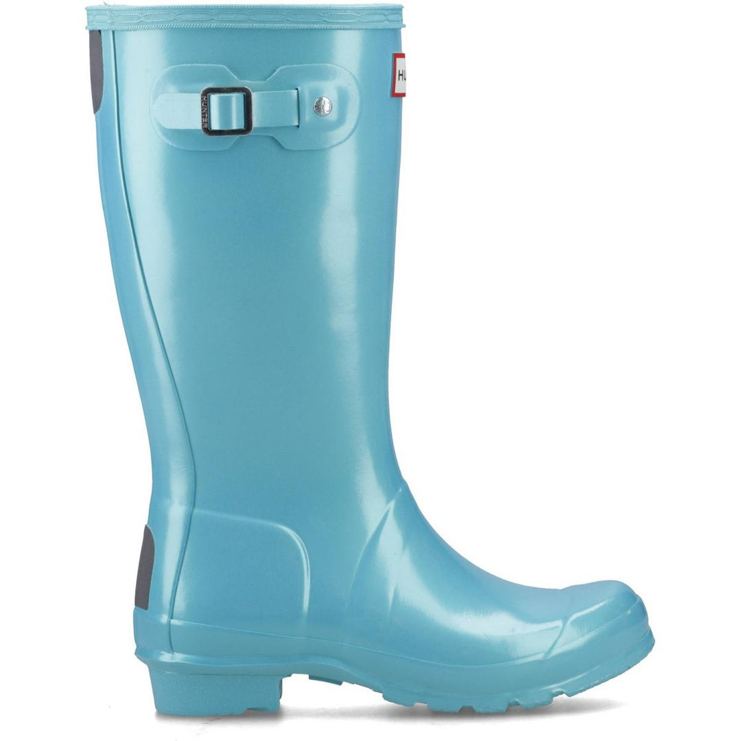 Hunter Original Pearlised Wellington Boots Pool Blue