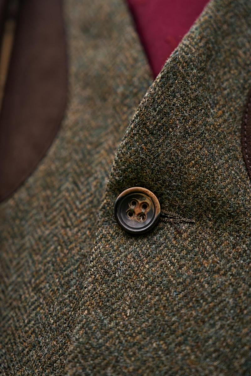 Harkila Kenmore shooting waistcoat Forest green/Herringbone