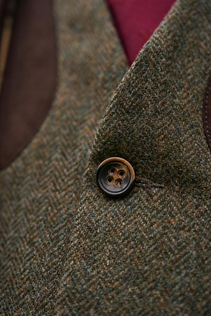 Harkila Kenmore shooting waistcoat Forest green/Herringbone