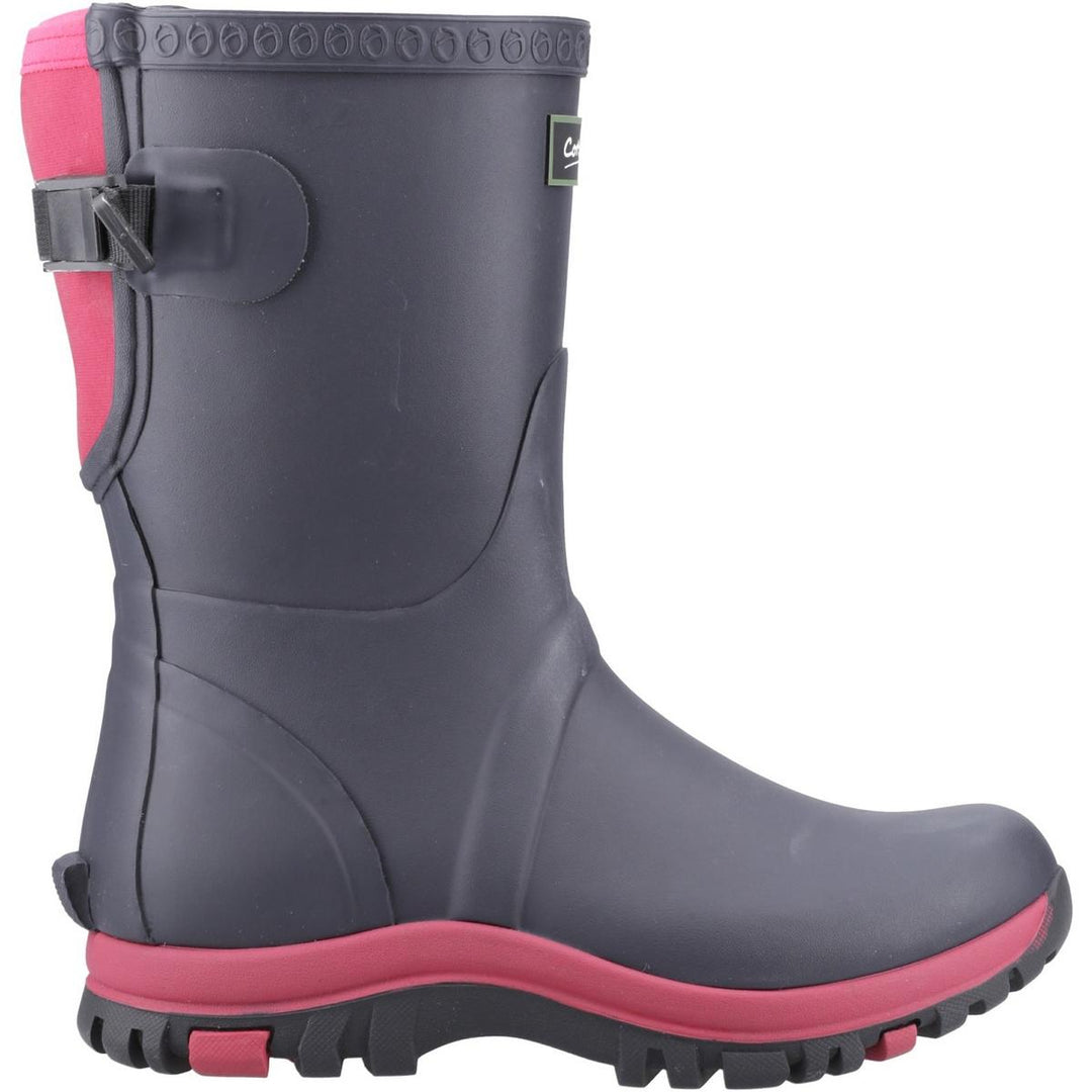 Cotswold Realm Adjustable Short Wellington Boot Navy/Pink