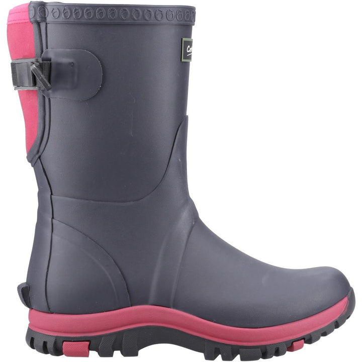 Cotswold Realm Adjustable Short Wellington Boot Navy/Pink