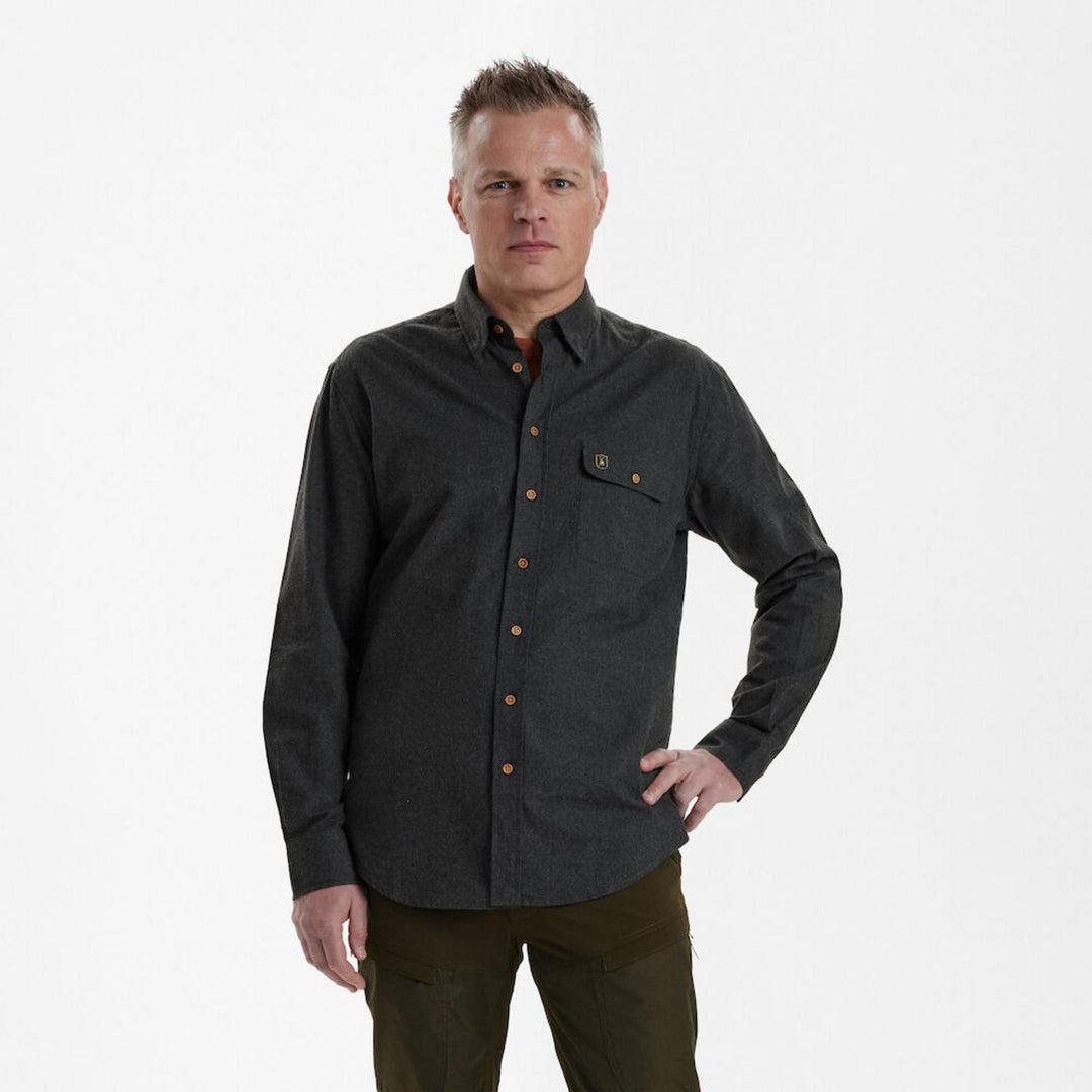 Deerhunter Liam Shirt Black Ink 51/52 Black - Hunting shirt breathable cotton for Men