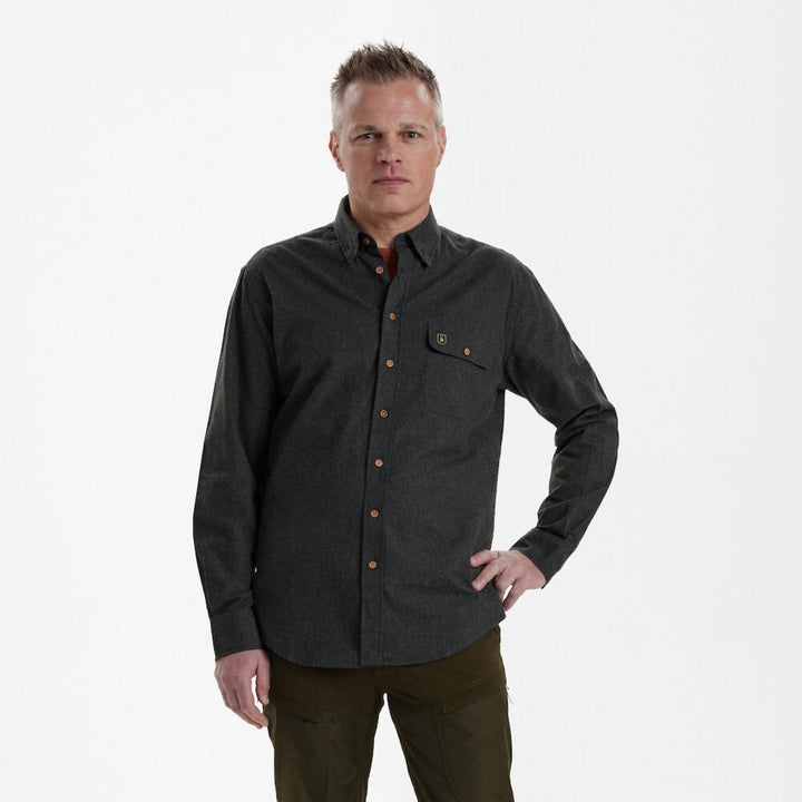 Deerhunter Liam Shirt Black Ink 51/52 Black - Hunting shirt breathable cotton for Men