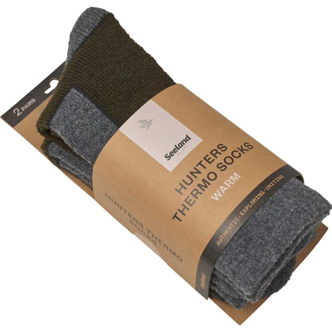 Seeland Field Thermo Sock - 2 Pack Pine Green Melange/Grey Melange