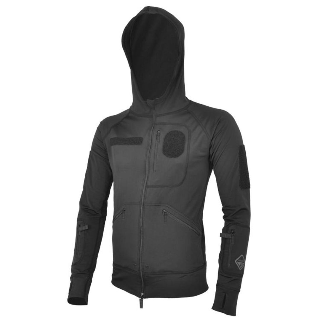 BEACHHEAD FUZZY LYCRA HOODIE - BLACK