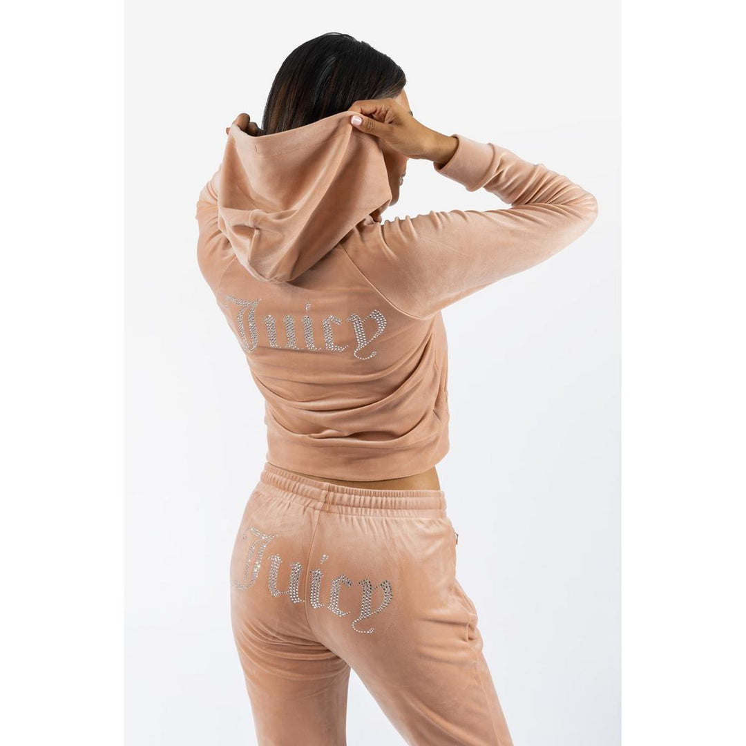 Juicy Couture Classic Velour Hoodie With Juicy  Logo Cafe Au Lait
