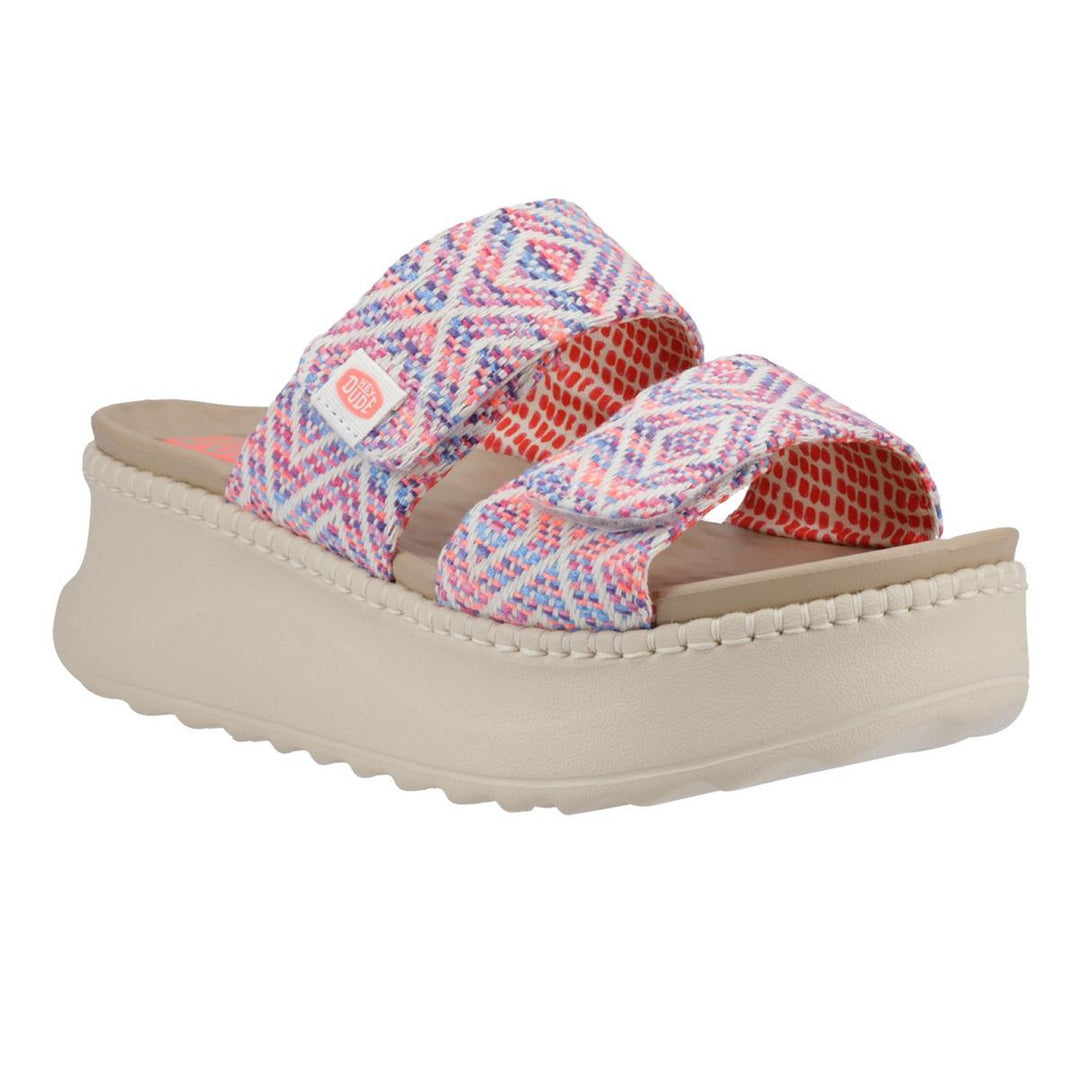 HEYDUDE Delray Slide Surf Baja Sandal Blue/Pink/Multi