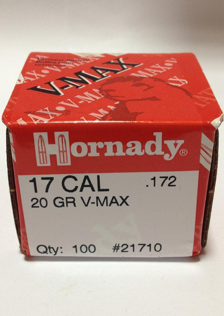 Hornady V-MAX 17 Cal .172 20gr Bullet Heads (Box 100)
