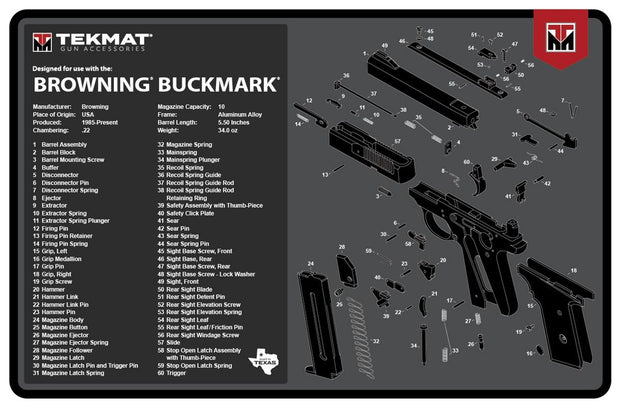 TekMat Browning Buck Mark Gun Cleaning Mat