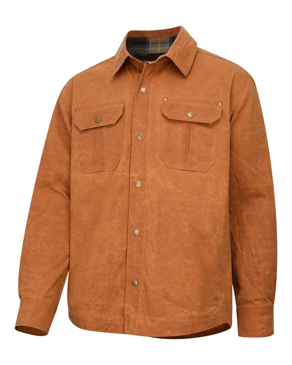 Hoggs of Fife Huntly Waxed Canvas Utility Overshirt Caramel