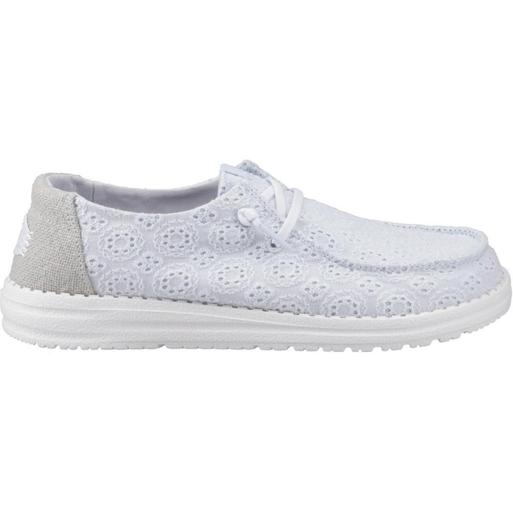 HEYDUDE Wendy Eyelet Lace Shoes Ancient Blue