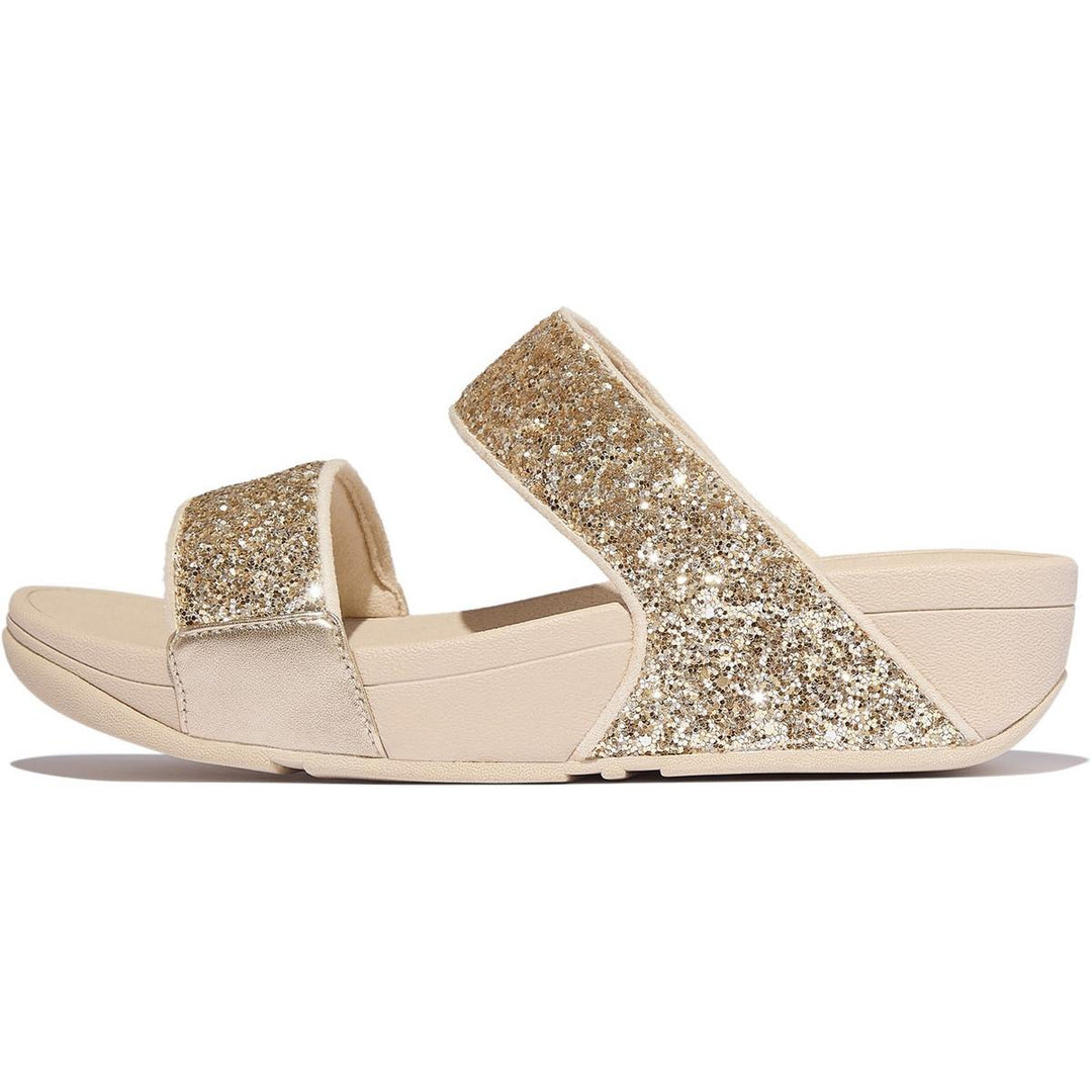 Fitflop Lulu 2 Bar Glitter Sandal Platino/Silver – view 4