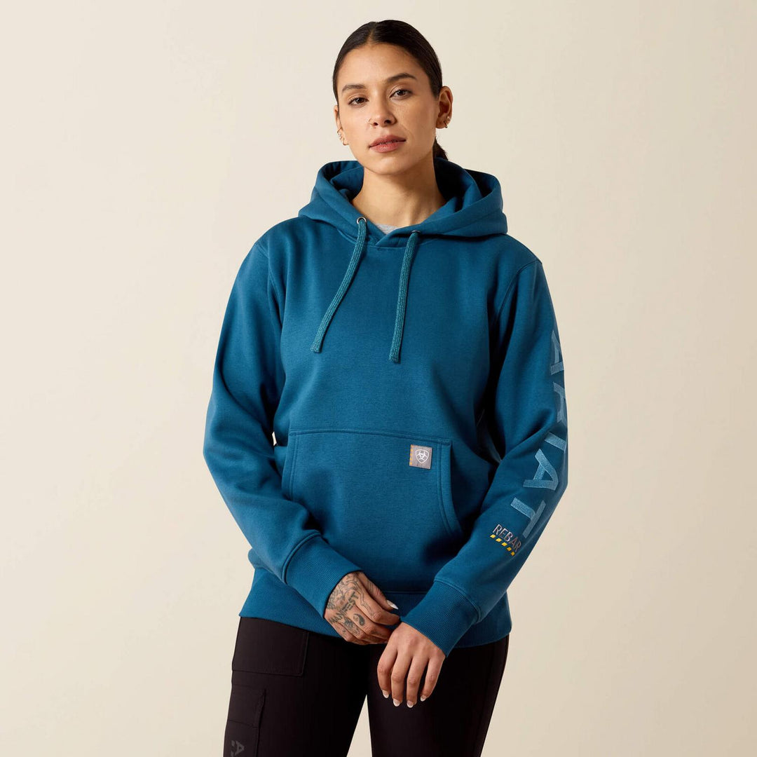 Ariat Ladies Rebar Workman Graphic Hoodie Dpdv/strmbl