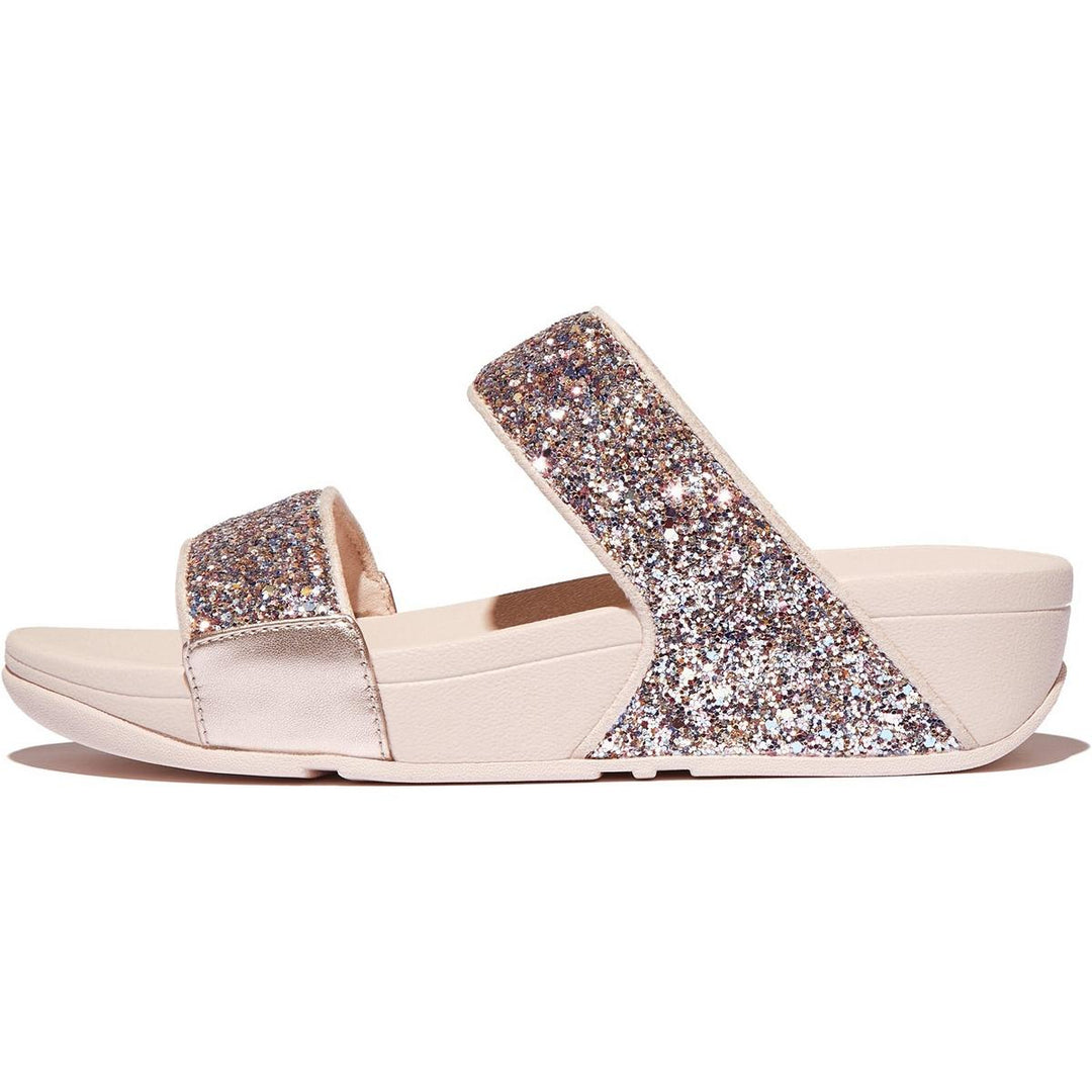 Fitflop Lulu 2 Bar Glitter Sandal Nude Rose Mix