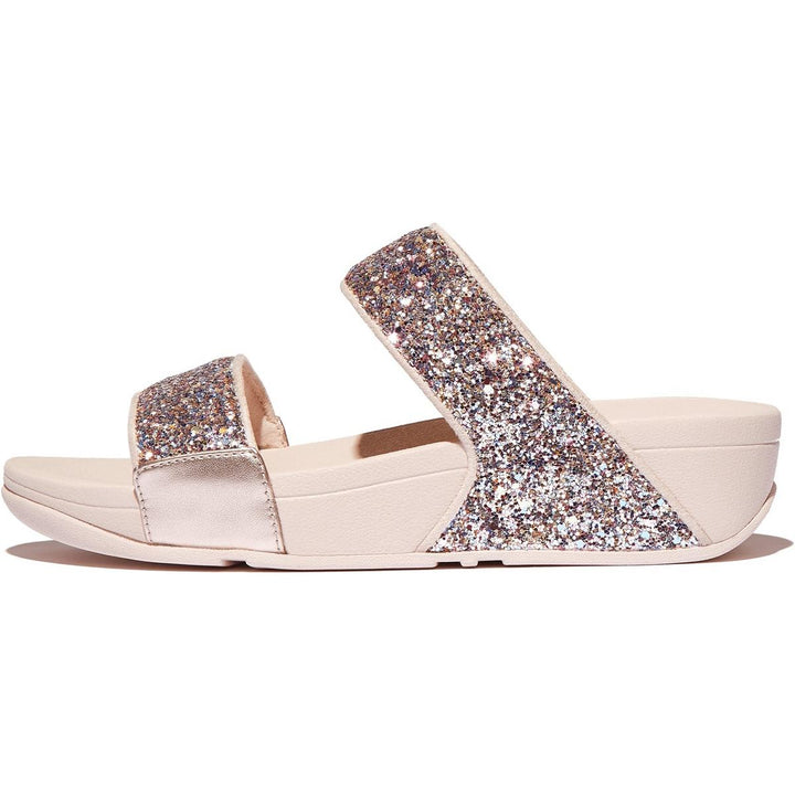 Fitflop Lulu 2 Bar Glitter Sandal Nude Rose Mix