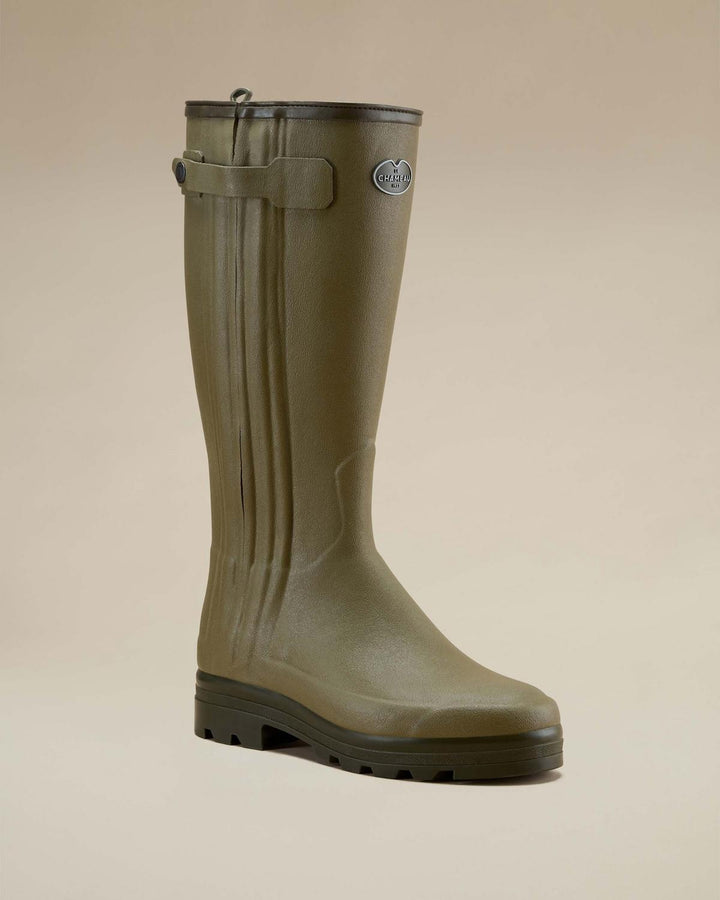 Le Chameau Men's Chasseur Neoprene Lined Wellington Boot - Iconic Green/Black