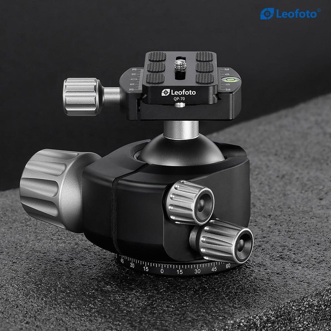 Leofoto LH-55 55mm Low Profile Ball Head with QP-70N Plate