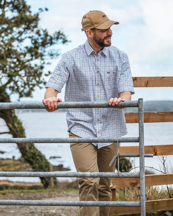 Hoggs of Fife Kessock Short Sleeve Tattersall Shirt Red/Blue/Green