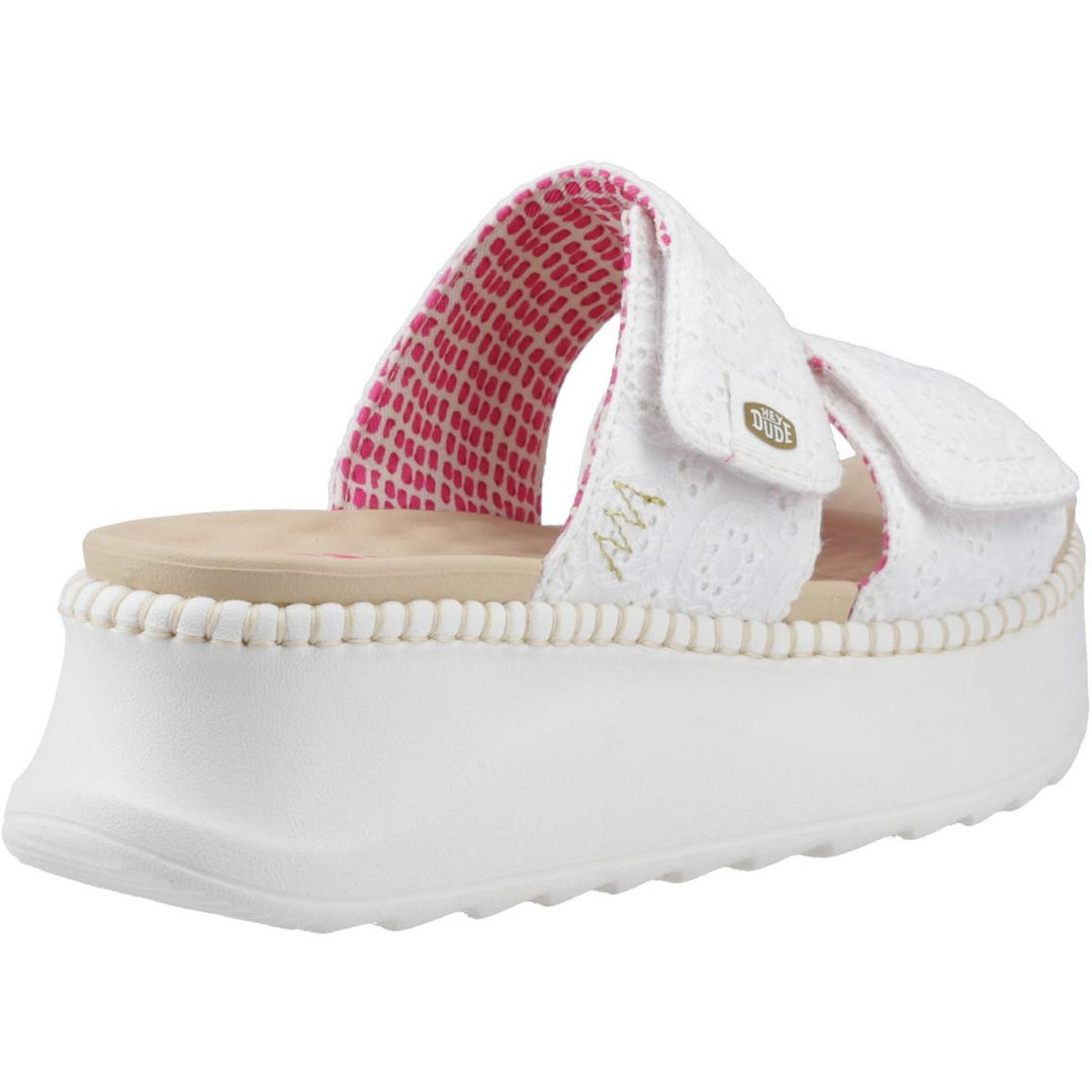HEYDUDE Delray Slide Eyelet Sandal White