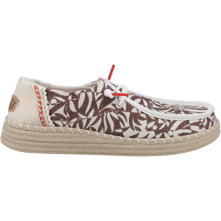 HEYDUDE Wendy Espadrille Retro Palm Shoes Downtown Brown/Egret