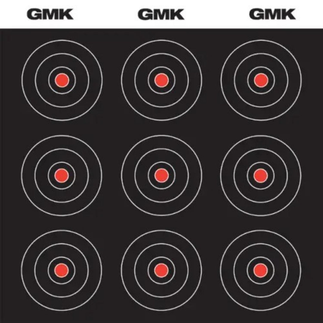 GMK 9 Bullseye White Reactive Target 12x12in - Pack of 10