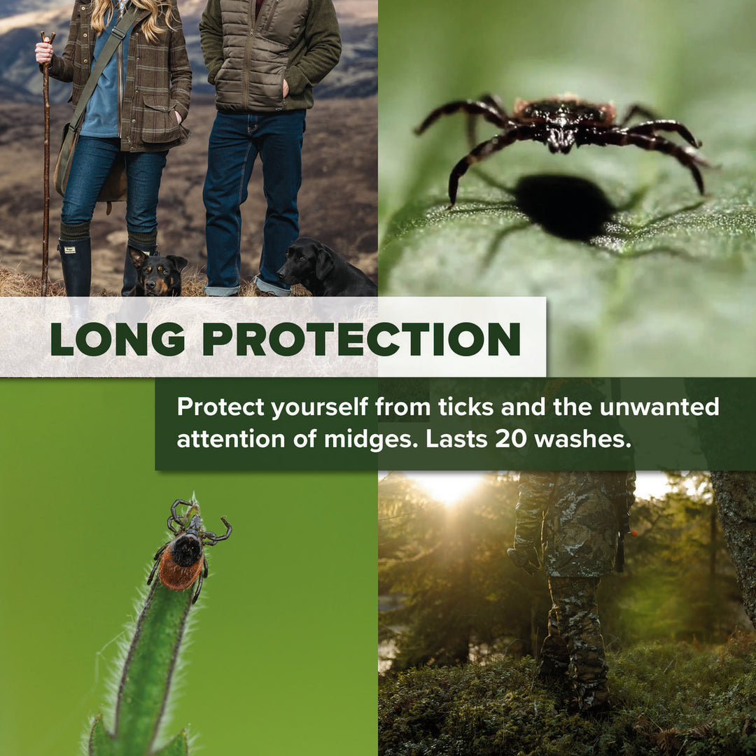 BushWear NO Tick Wash in Repellent 250ml (5 x 50ml sachets)