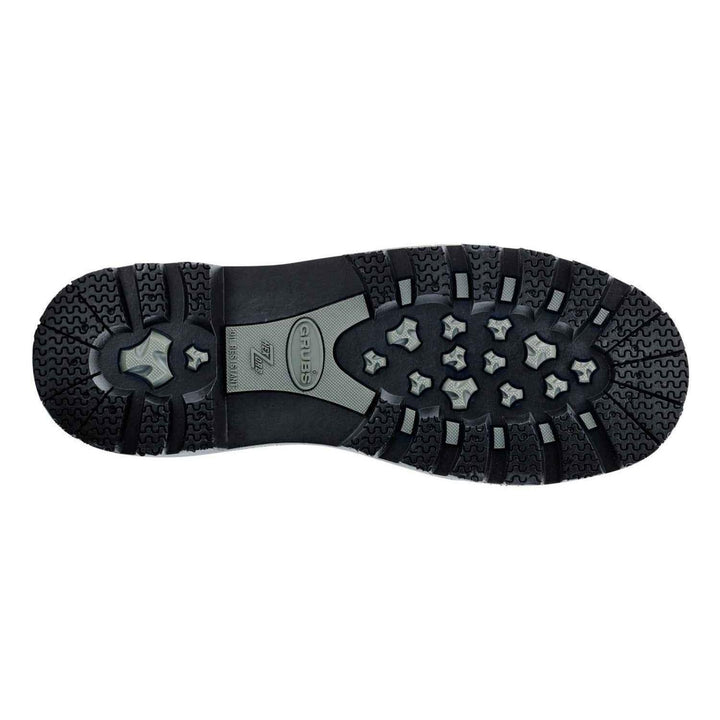 Grubs Ceramic Driver 5.0 S5 safety ankle boot, black and grey sole shown from below with tread pattern