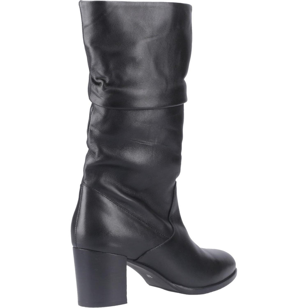 Cosima Lthr Ruched Boot Black Leather