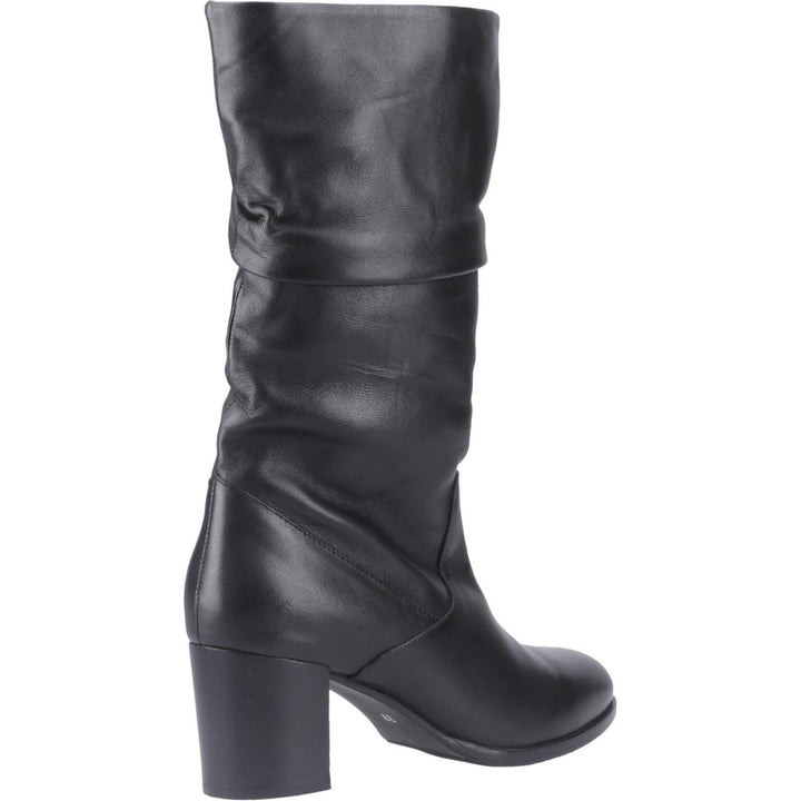 Cosima Lthr Ruched Boot Black Leather
