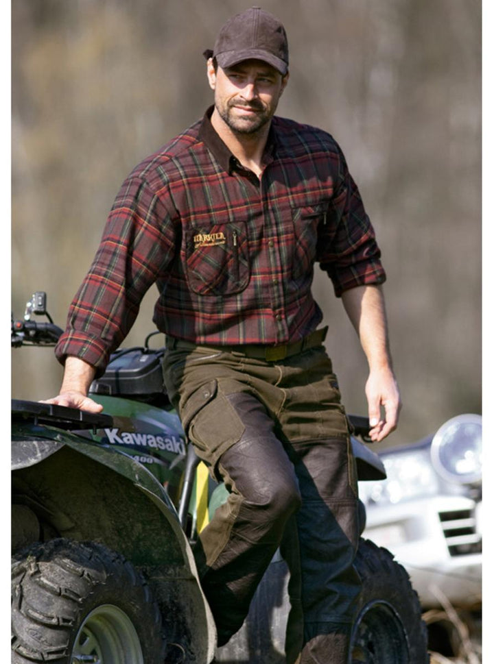Harkila Pajala Shirt Red Check - Cotton Flannel