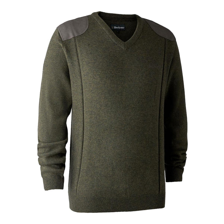 Deerhunter Sheffield Knit V-Neck Jumper Green Melange