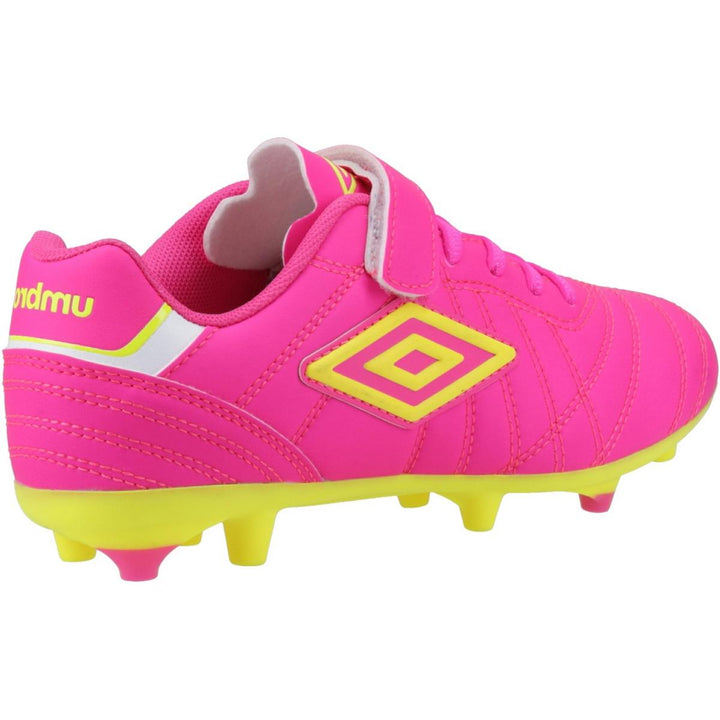Umbro Speciali Liga Firm Ground Jnr Football Boot Hot Pink