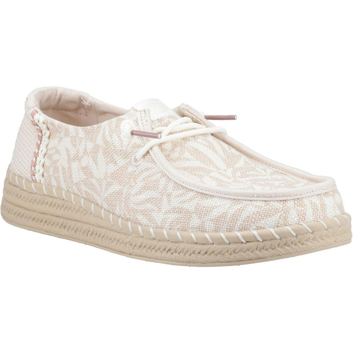 HEYDUDE Wendy Espadrille Retro Palm Shoes Pale Pink/White