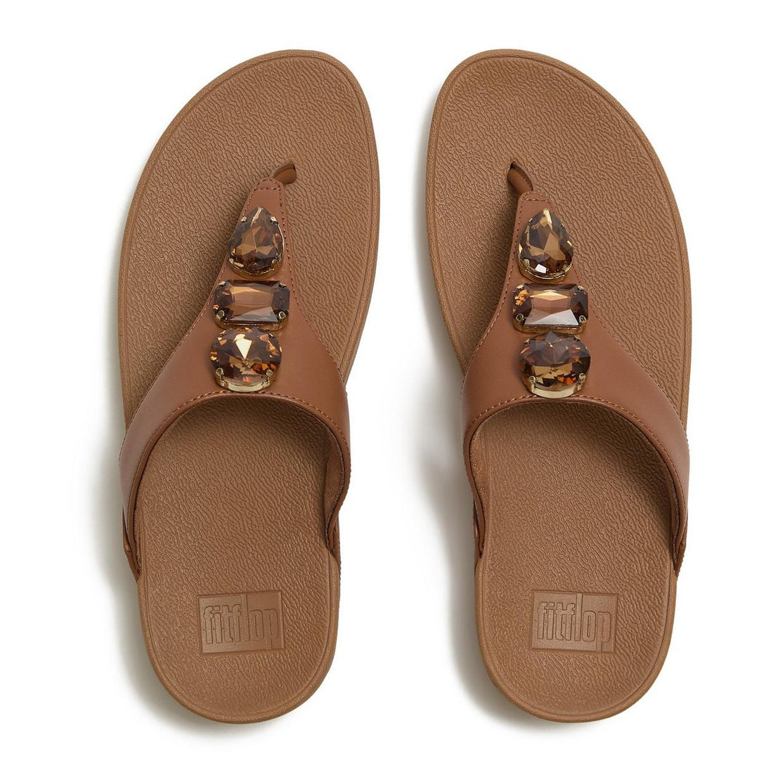 Fitflop Lulu Ultra-Jewel Toe-Post Sandals Deep Tan