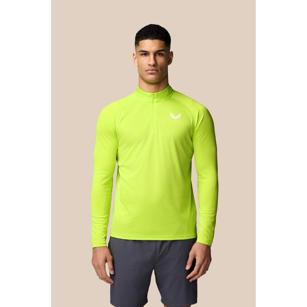 Castore Adapt 1/4 Zip Top Acid Lime/White