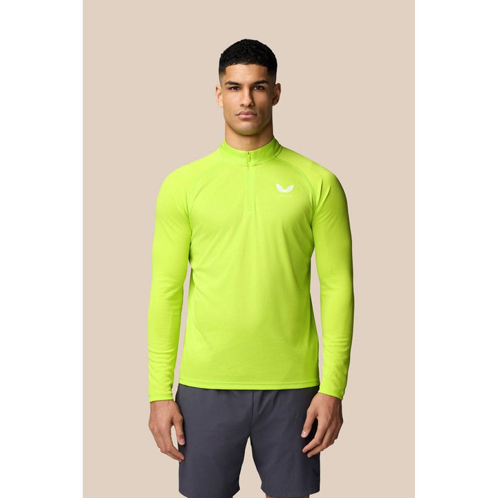 Castore Adapt 1/4 Zip Top Acid Lime/White