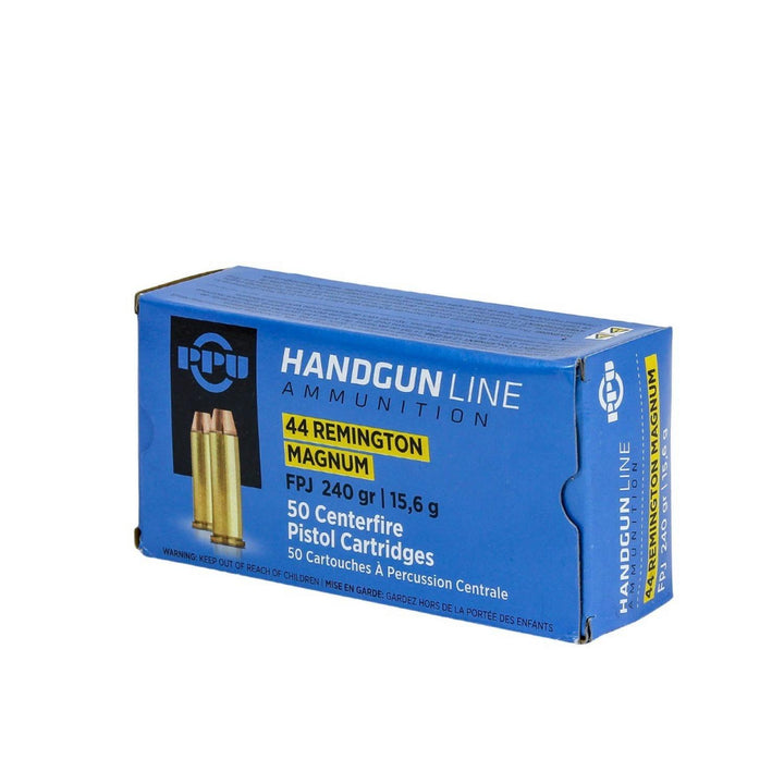 PPU Prvi Partizan .44 Magnum 180gr Flat Point Jacketed Ammo, 50 Rounds