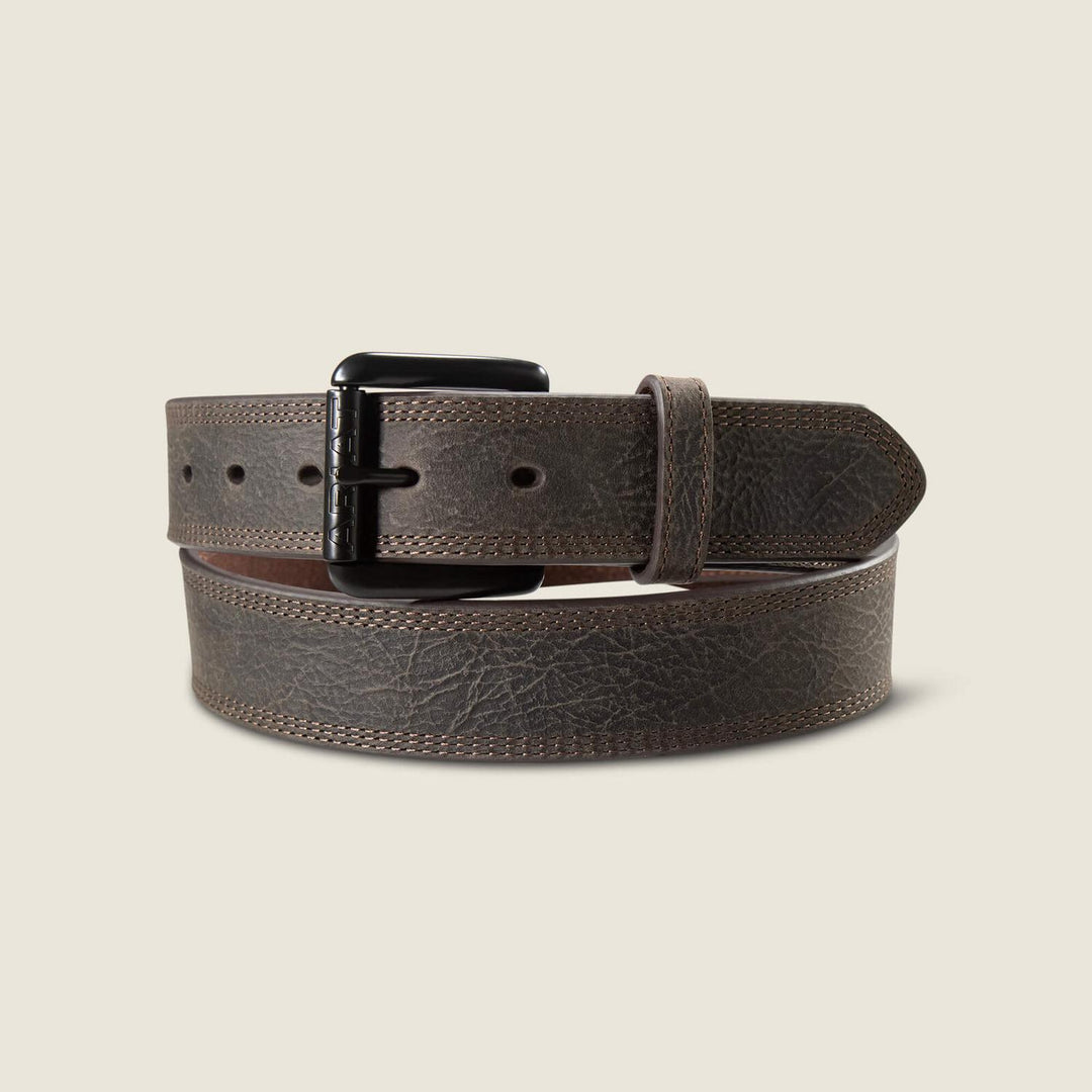 Ariat Mens Work Triple Row Stitch Belt Dk Brn
