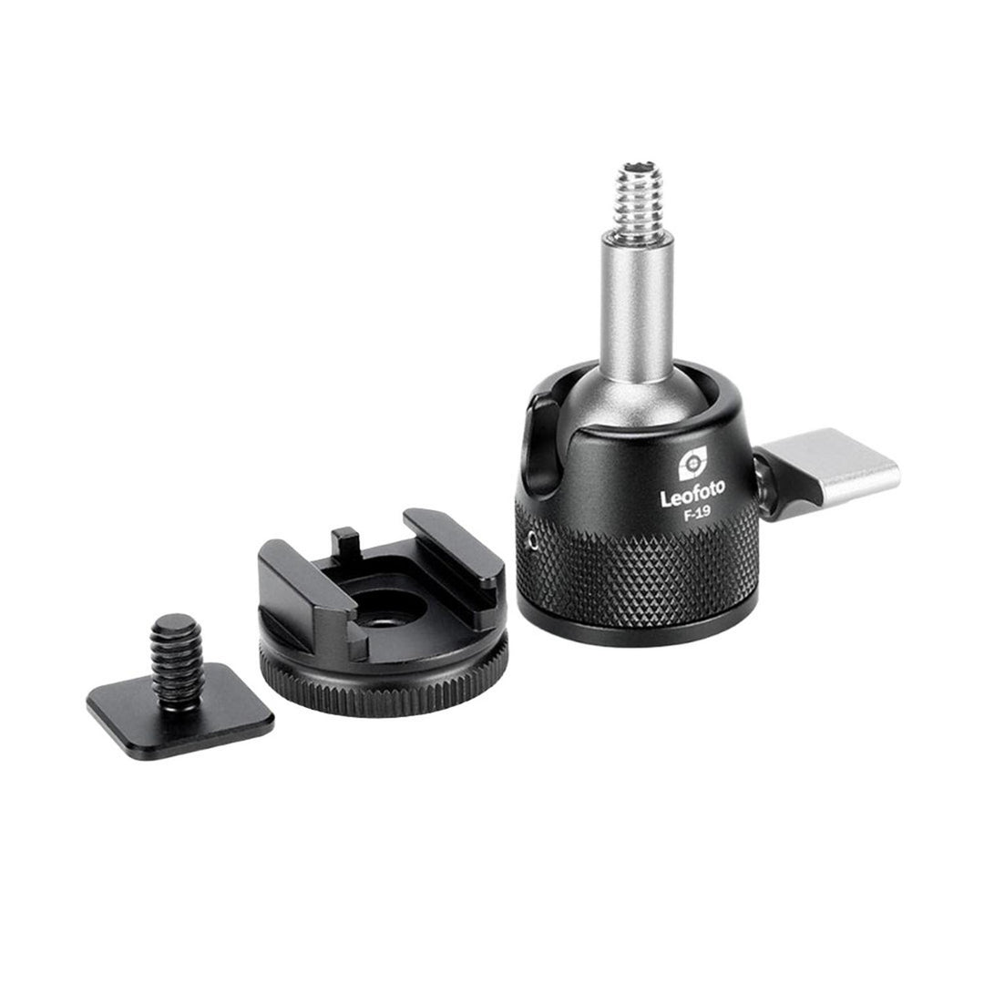 Leofoto F-19 Mini 19mm Long Neck Ball Head with Cold Shoe