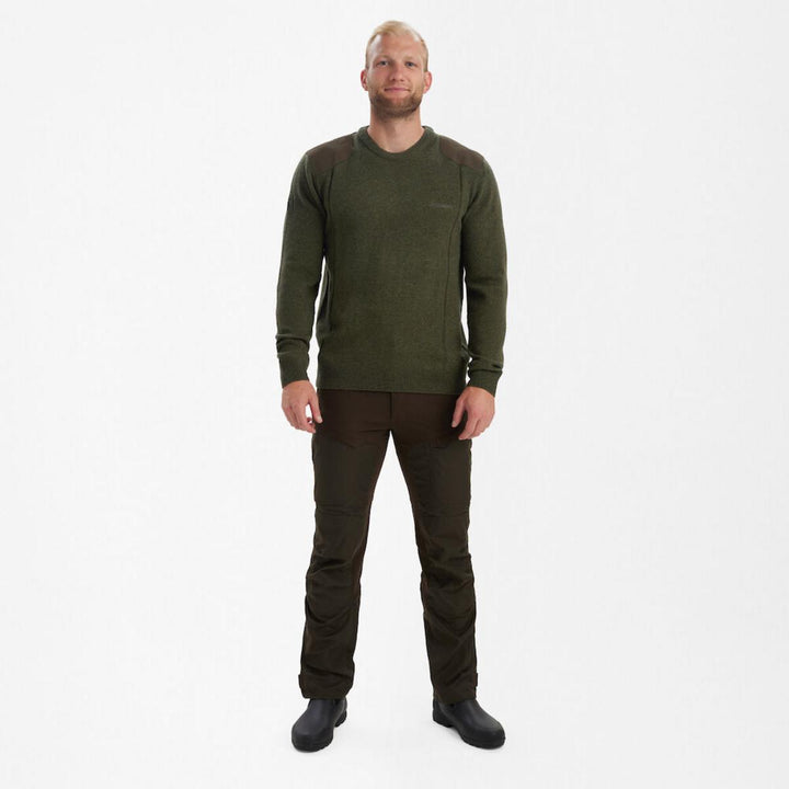 Deerhunter Sheffield Knit w. O-neck Green melange